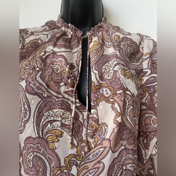 Intermix Carolina Paisley Silk Chiffon Top size S - Picture 5 of 16